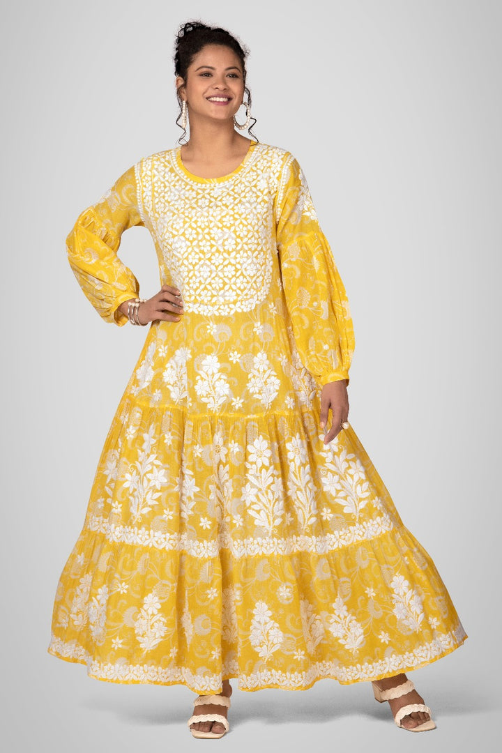 Mehreen Chikankari Mul Pocket Dress