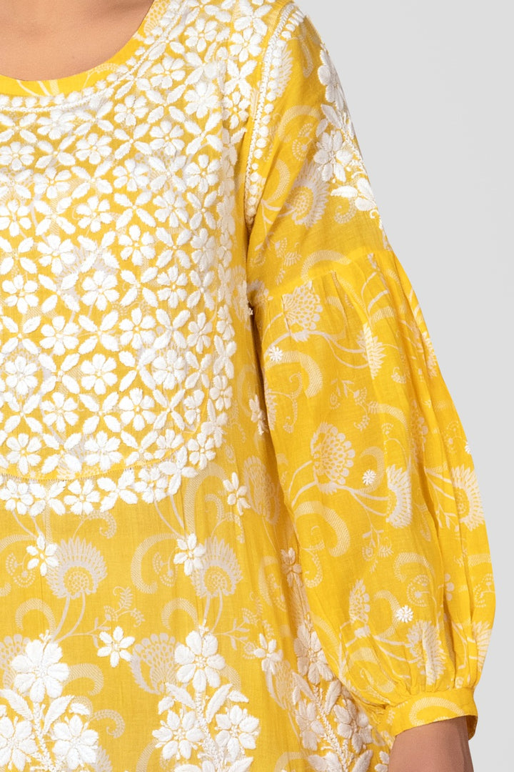 Mehreen Chikankari Mul Pocket Dress