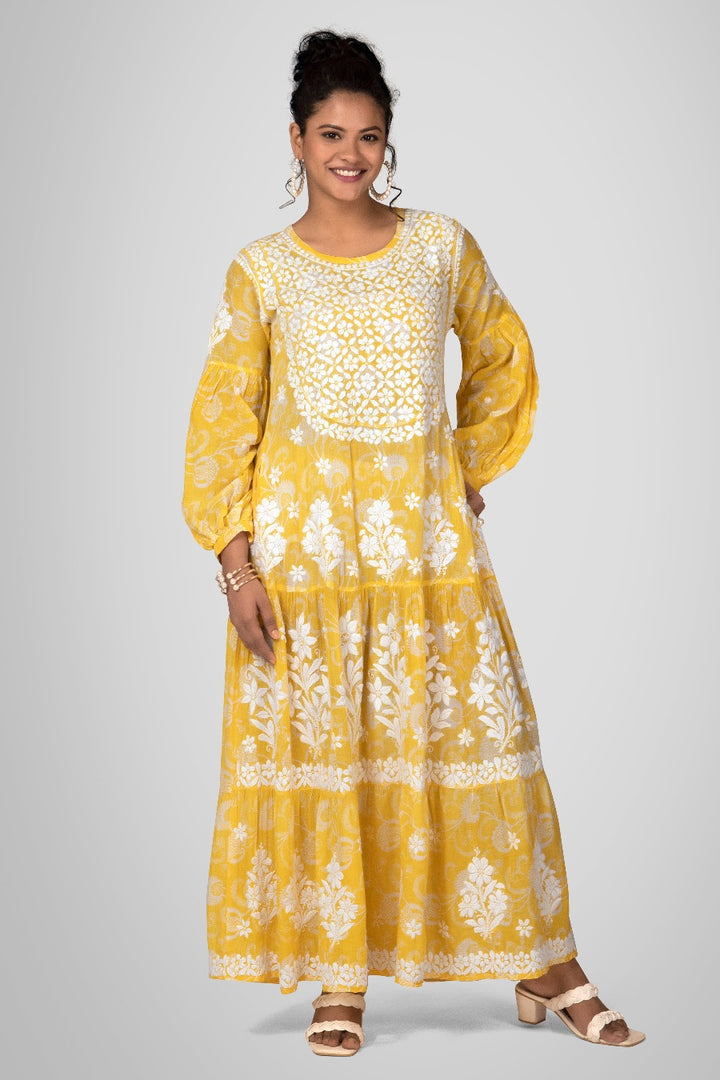 Mehreen Chikankari Mul Pocket Dress