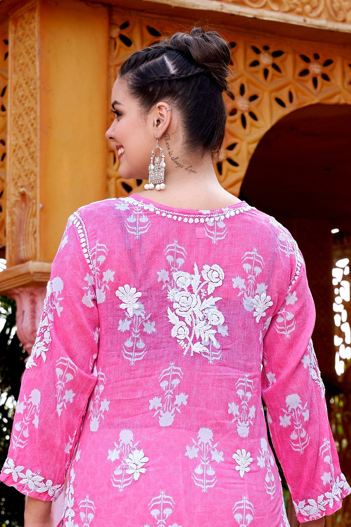 Meera Chikankari Mul Printed Kurti