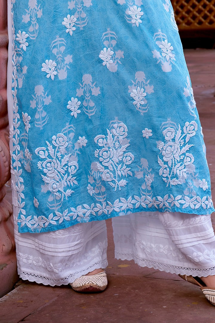 Meera Chikankari Mul Printed Kurti