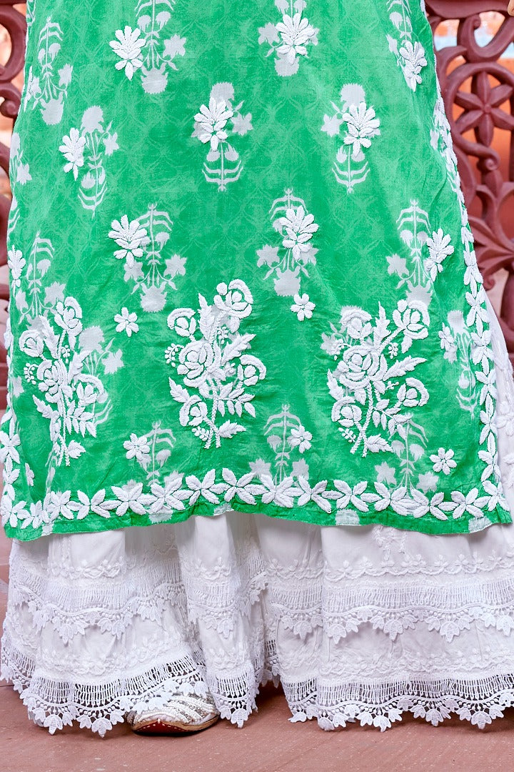 Meera Chikankari Mul Printed Kurti