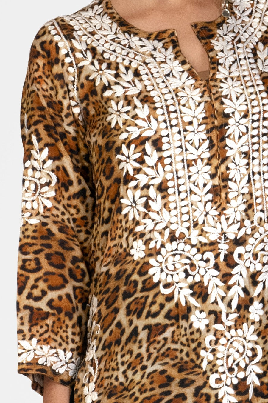 Muzlin Leopard Design Kurti