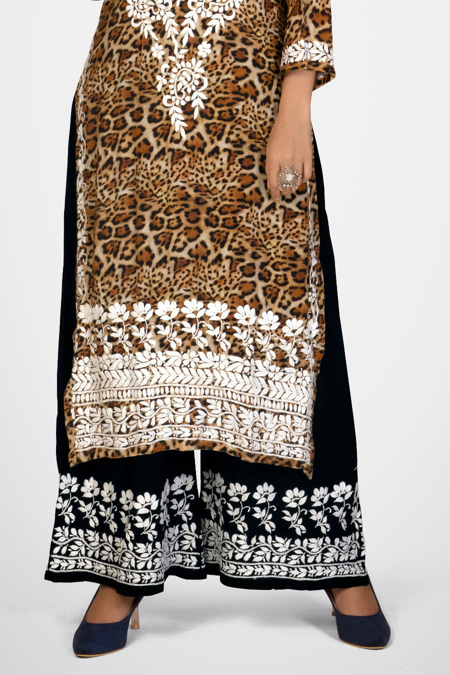 Muzlin Leopard Design Kurti