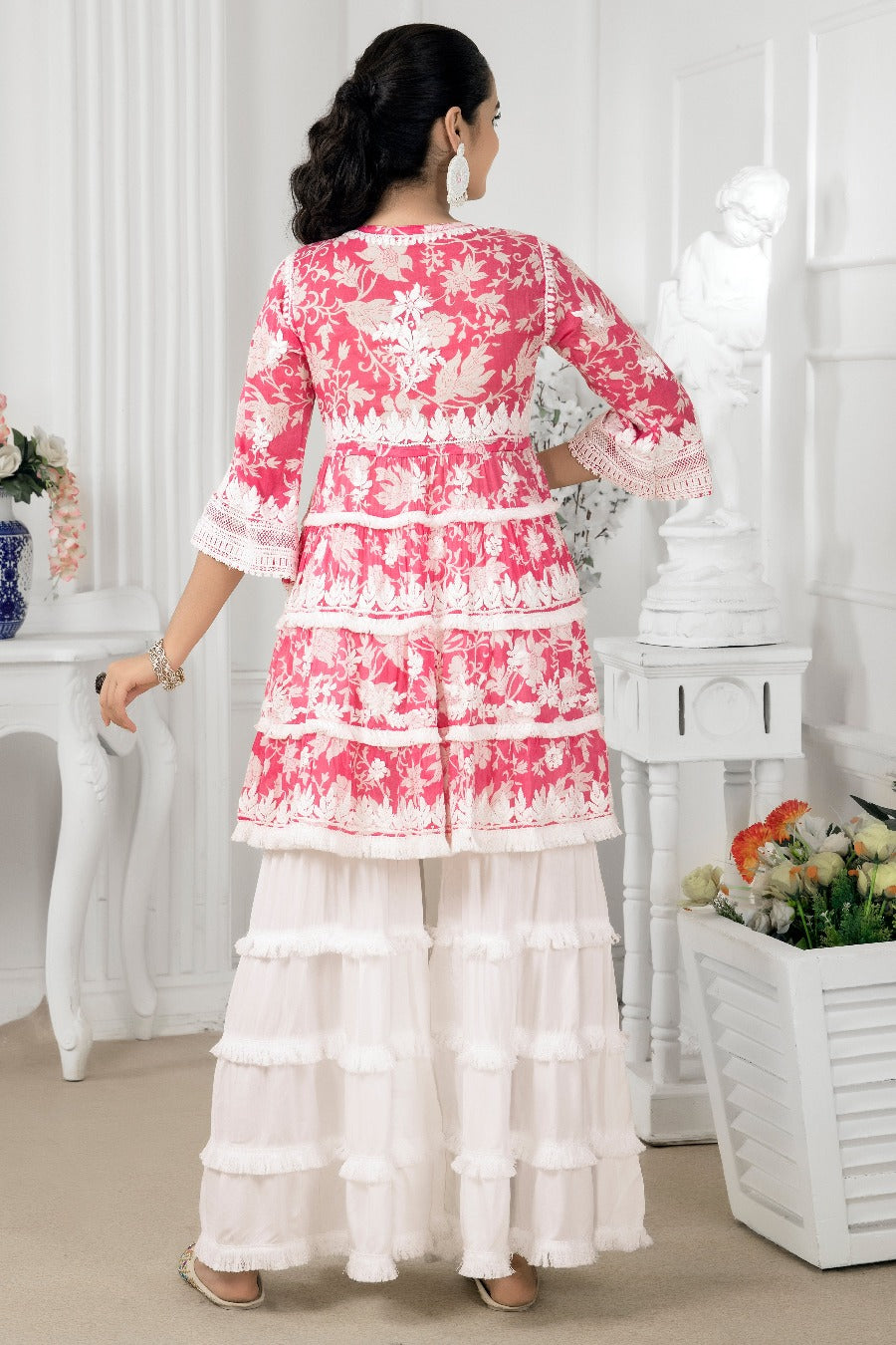 AALIYA Mulmul Lace Kurti