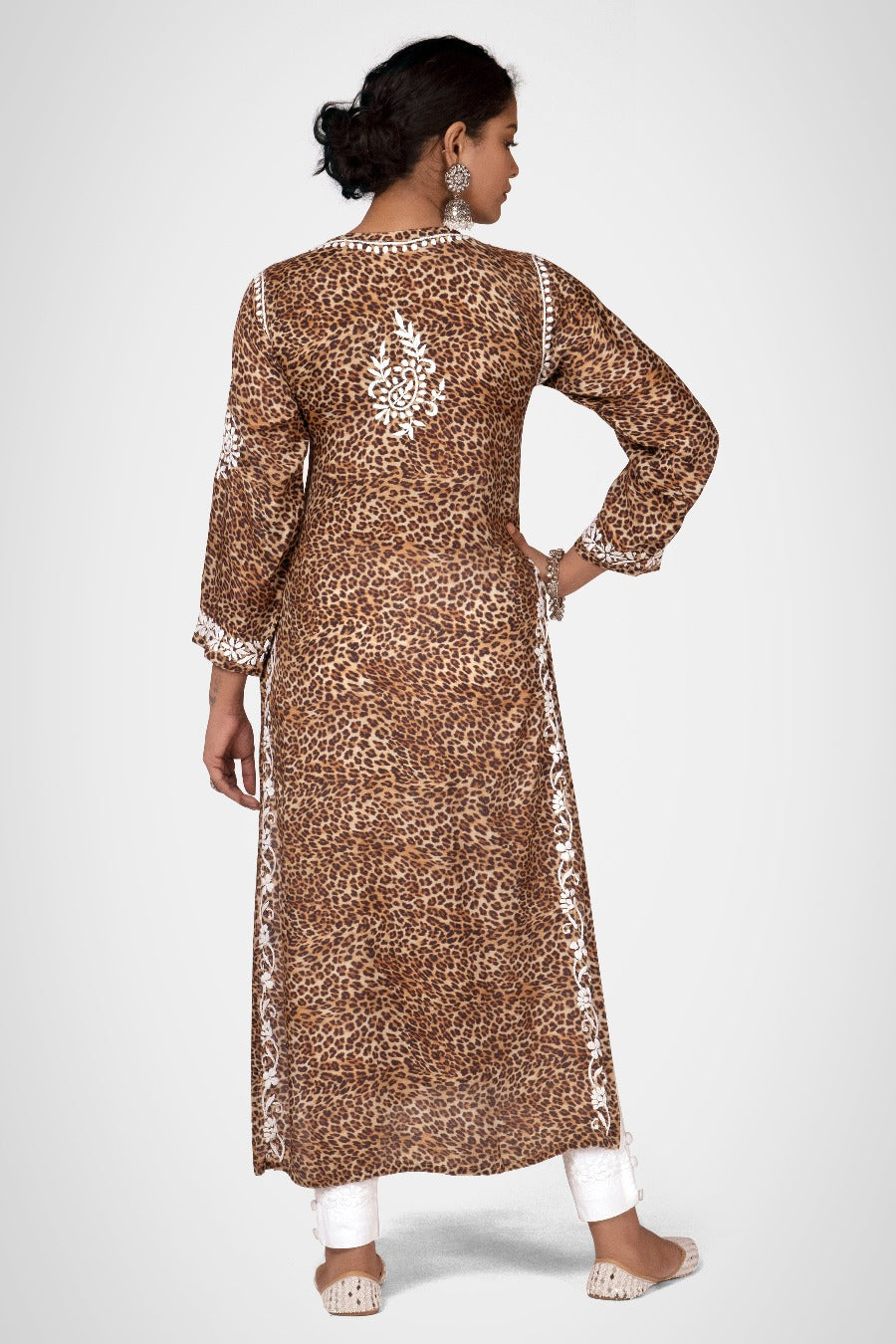 Muzlin Leopard Design Kurti