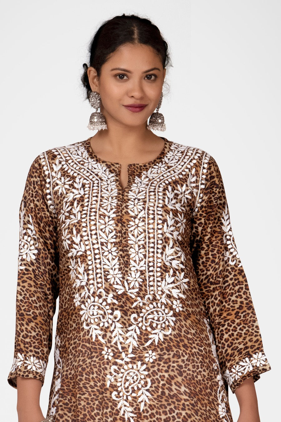 Muzlin Leopard Design Kurti