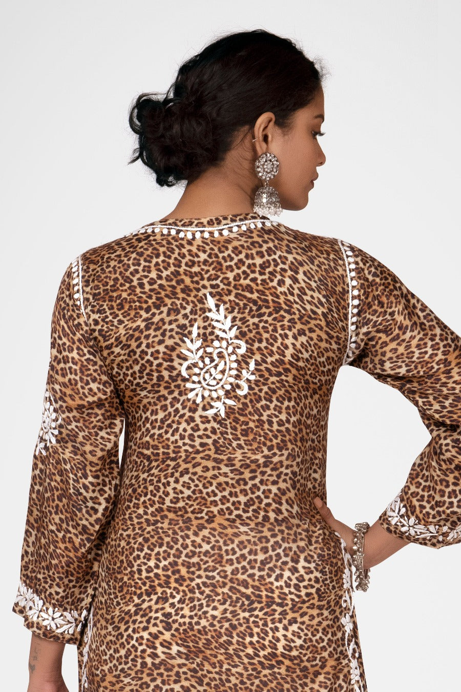 Muzlin Leopard Design Kurti