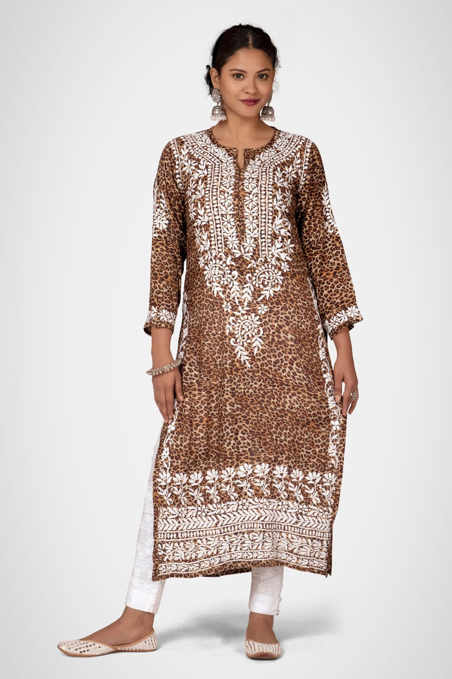 Muzlin Leopard Design Kurti