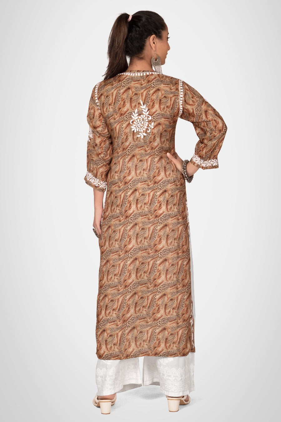 Muzlin Leopard Design Kurti