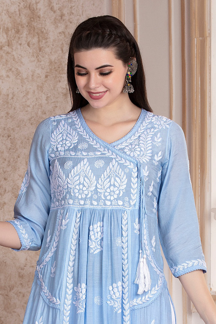 Naira Chikankari Muzlin Pocket Kurti