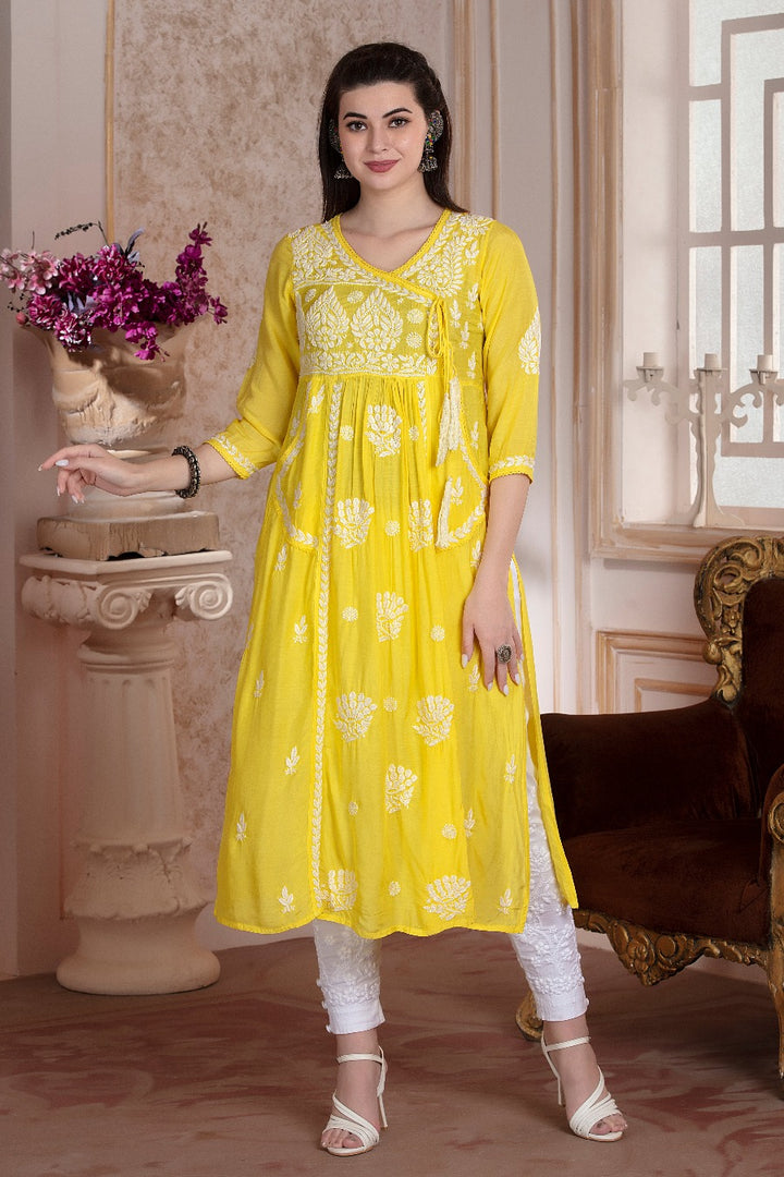 Naira Chikankari Muzlin Pocket Kurti