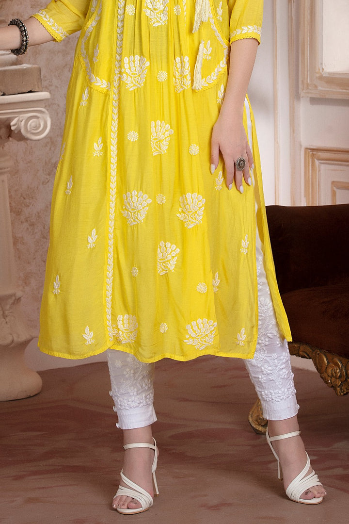 Naira Chikankari Muzlin Pocket Kurti