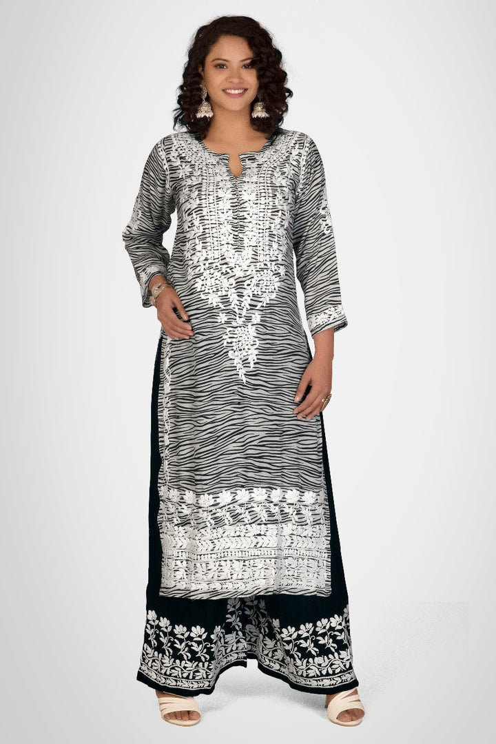 Muzlin Printed Kurti - Zebra Design