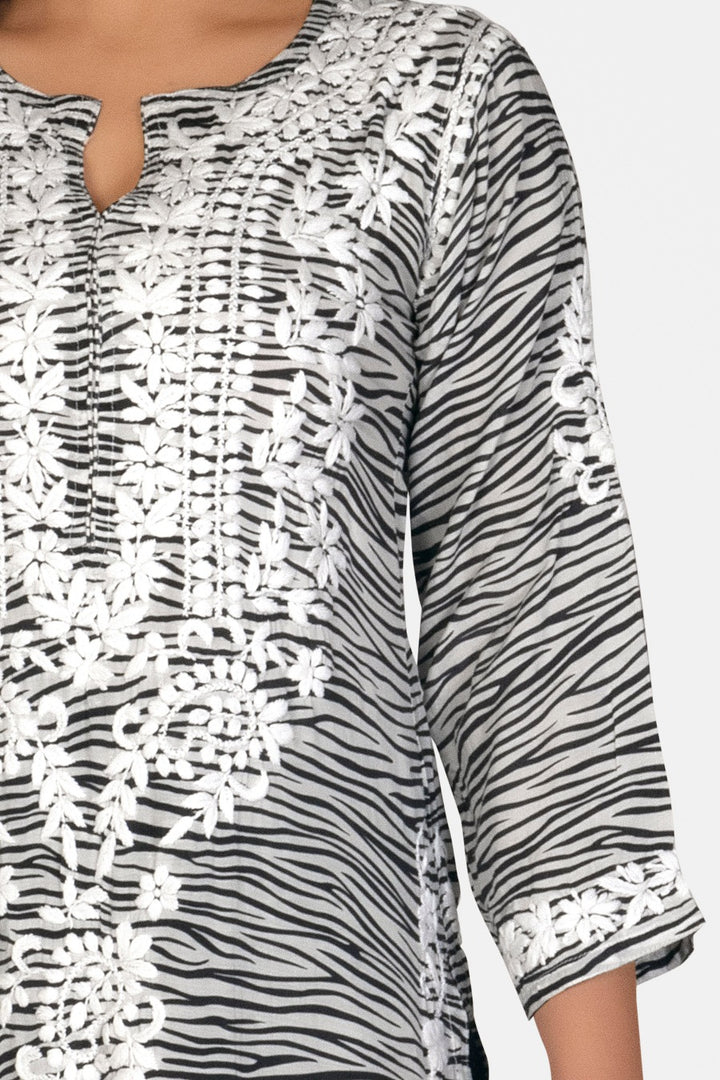 Muzlin Printed Kurti - Zebra Design