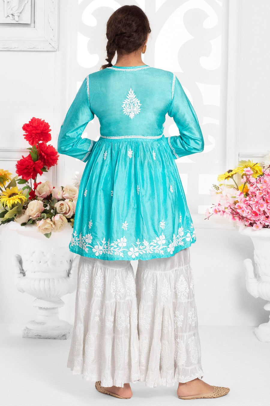 Silk Short Dress Front Dori