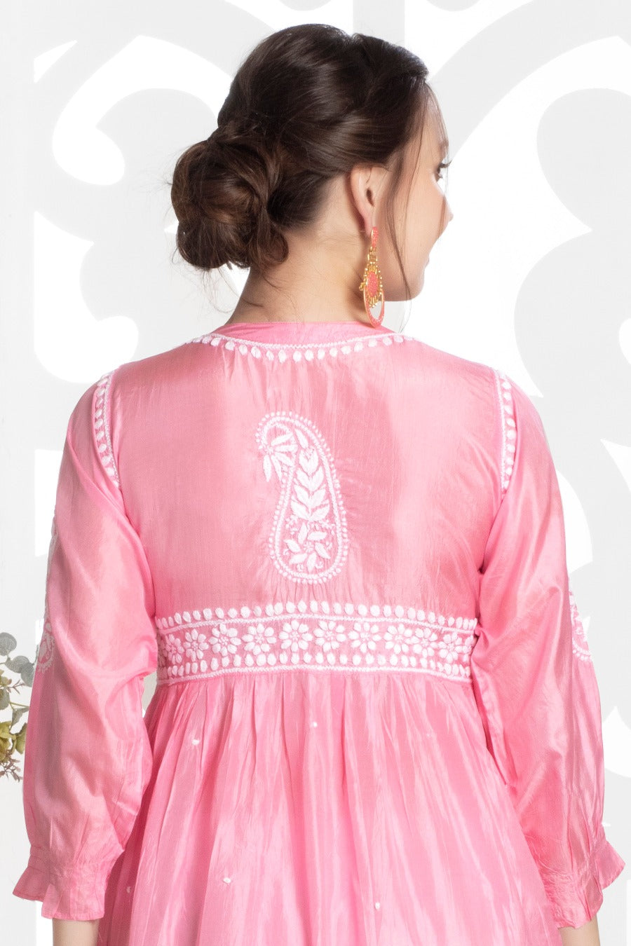 Mehak Chikankari Silk Short Dress