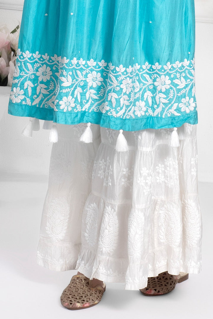 Mehak Chikankari Silk Short Dress