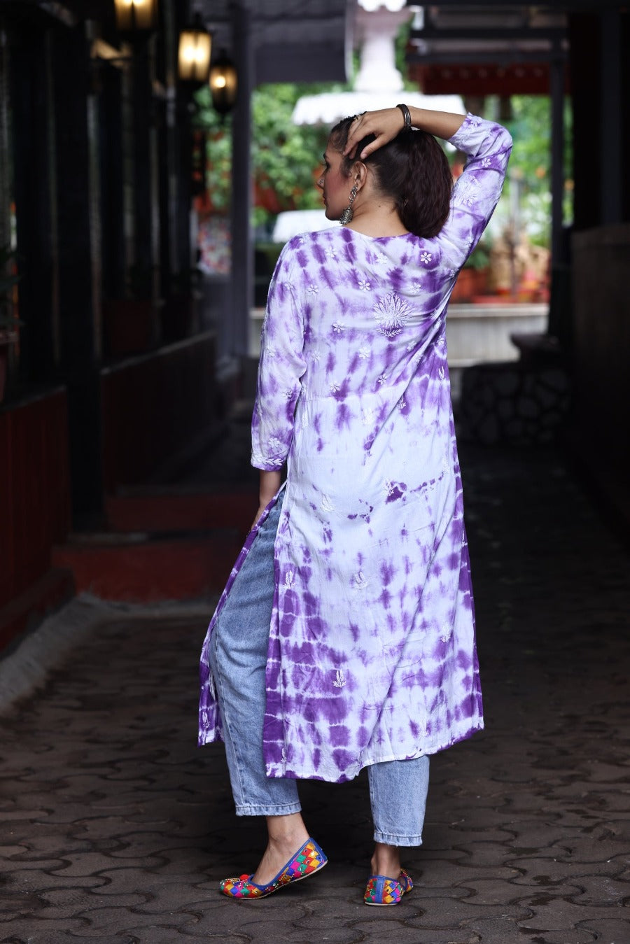 Laima Chikankari Tye & Dye Kurti