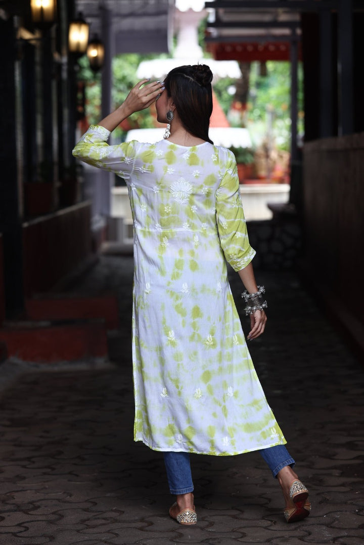 Laima Chikankari Tye & Dye Kurti