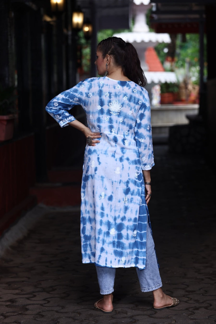 Laima Chikankari Tye & Dye Kurti