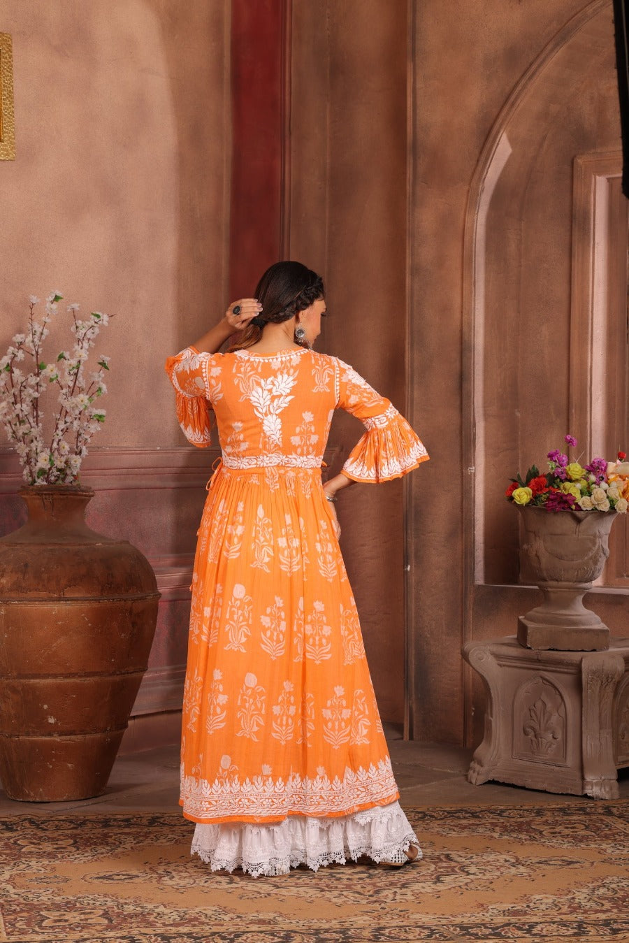 Zoe Chikankari Mulmul Printed Dress
